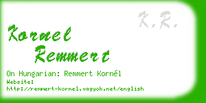 kornel remmert business card