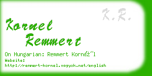 kornel remmert business card